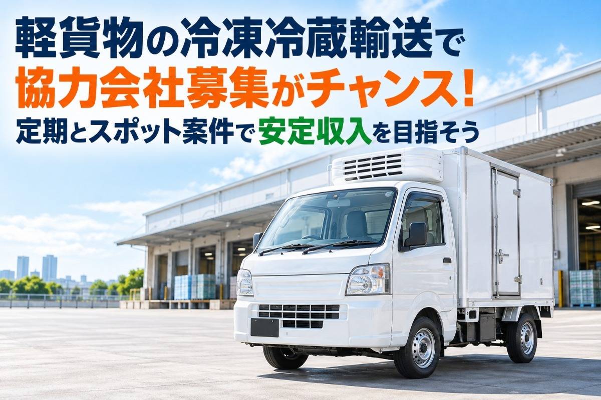 軽貨物の冷凍冷蔵輸送で協力会社募集がチャンス!定期とスポット案件で安定収入を目指そう