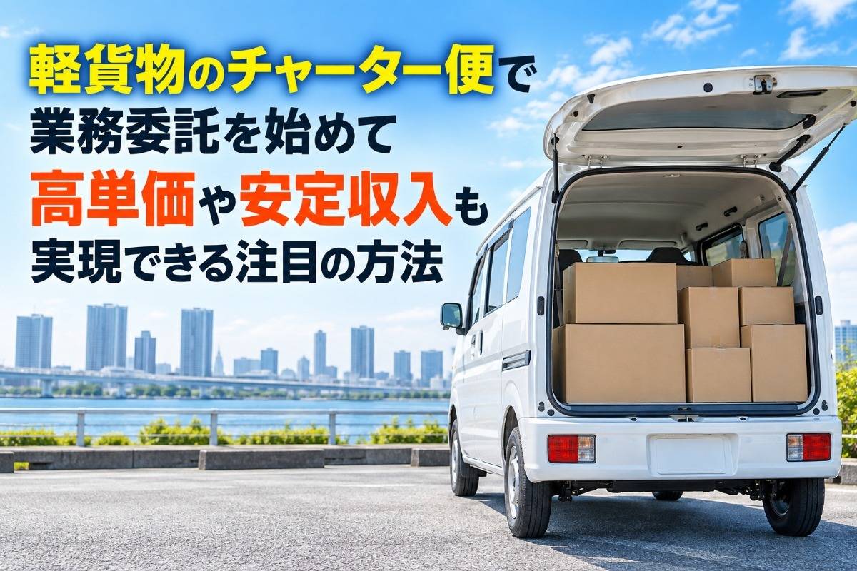 軽貨物のチャーター便で業務委託を始めて高単価や安定収入も実現できる注目の方法